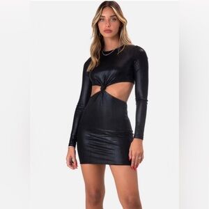 Adika Mini Black Cut-Out Dress